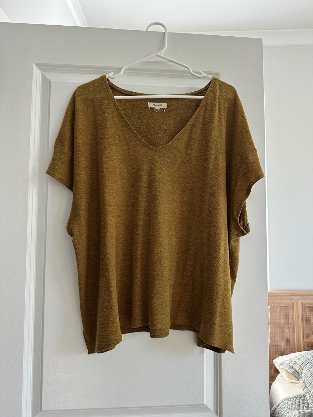 Madewell Olive V-Neck Top
